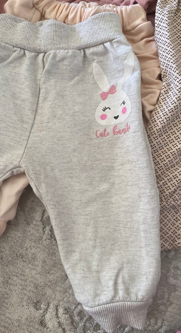 Gri Pamuklu Kız Çocuk Eşofman Altı - Görsel 2