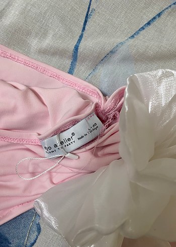 Pembe Drapeli Kadın crop - Görsel 2