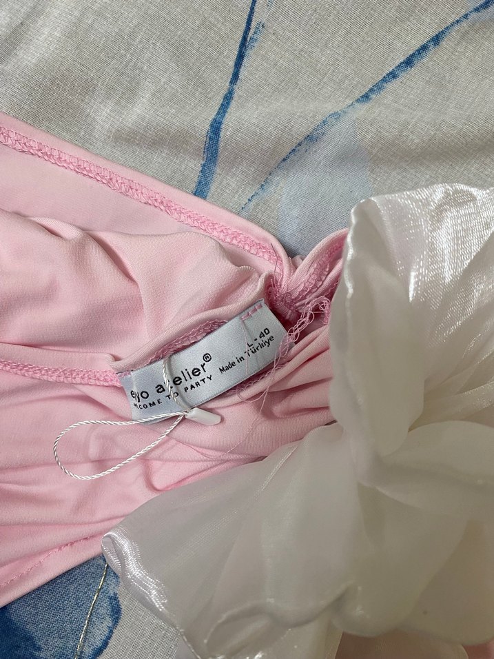 Pembe Drapeli Kadın crop - Görsel 2