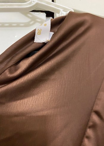 Kahverengi Uzun Kollu Salaş Kadın Elbise - Görsel 3