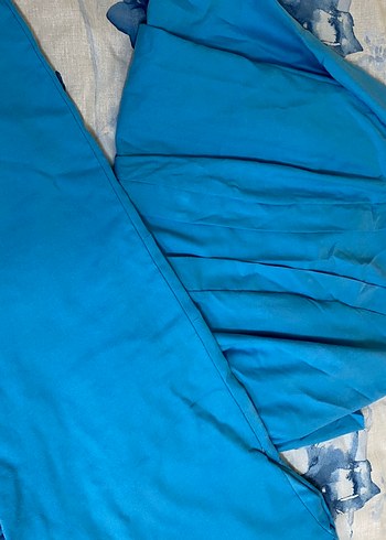 Mavi Parlak Uzun Kollu Hemşirelik Sabahlığı - Görsel 2