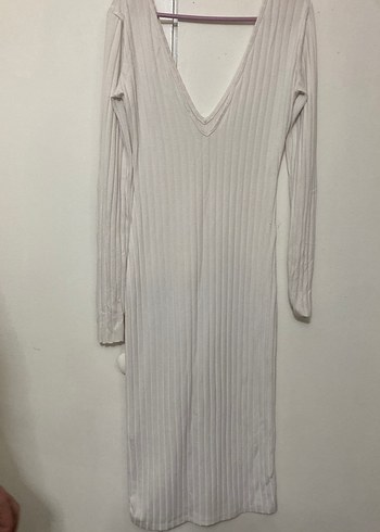 Uzun Kollu V Yaka Kadın Elbise - Görsel 3