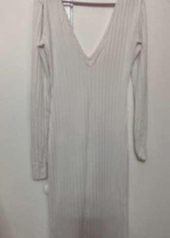 Uzun Kollu V Yaka Kadın Elbise - Görsel 2