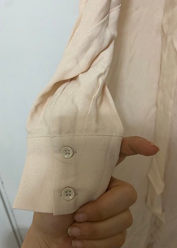 Bej Kadın Uzun Kollu Salaş Uzun Elbise - Görsel 2