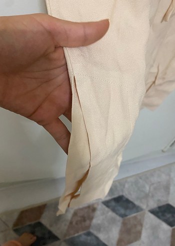 Bej Kadın Uzun Kollu Salaş Uzun Elbise - Görsel 3