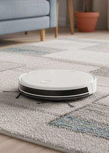 Beyaz ve Gri Robot Süpürge - Görsel 2