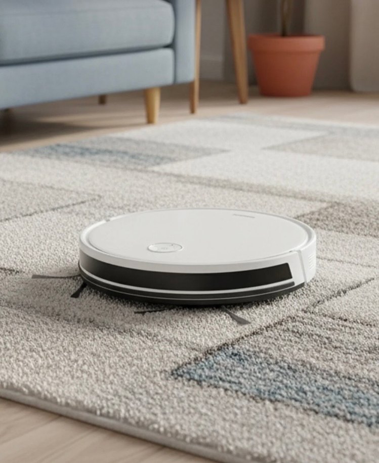 Beyaz ve Gri Robot Süpürge - Görsel 2