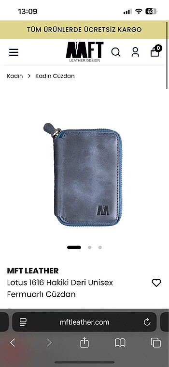 Hakiki deri unisex cüzdan