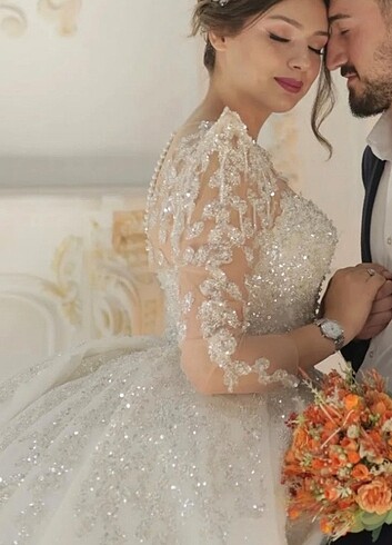 38 Beden beyaz Renk nidua gelinlik