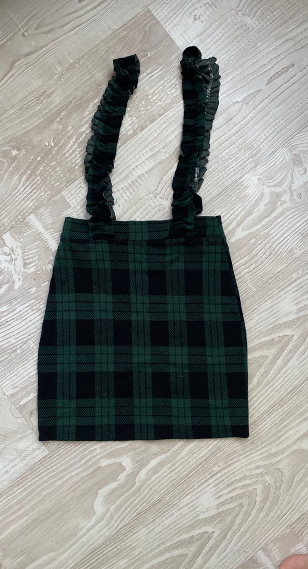 Yeşil Ekose Midi Etek - Görsel 2
