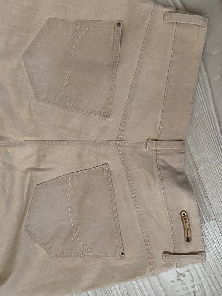 MAC Bej Kadın Keten Pantolon Midi Boy - Görsel 5