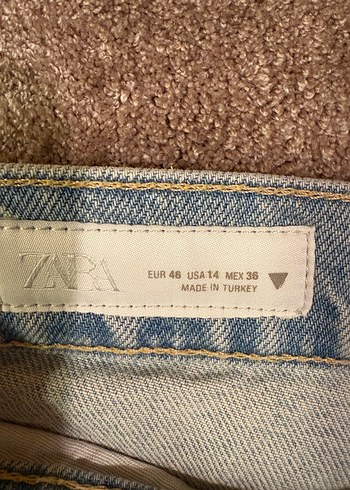 Nakışlı Mavi Loose Fit Kadın Kot Pantolon - Görsel 4