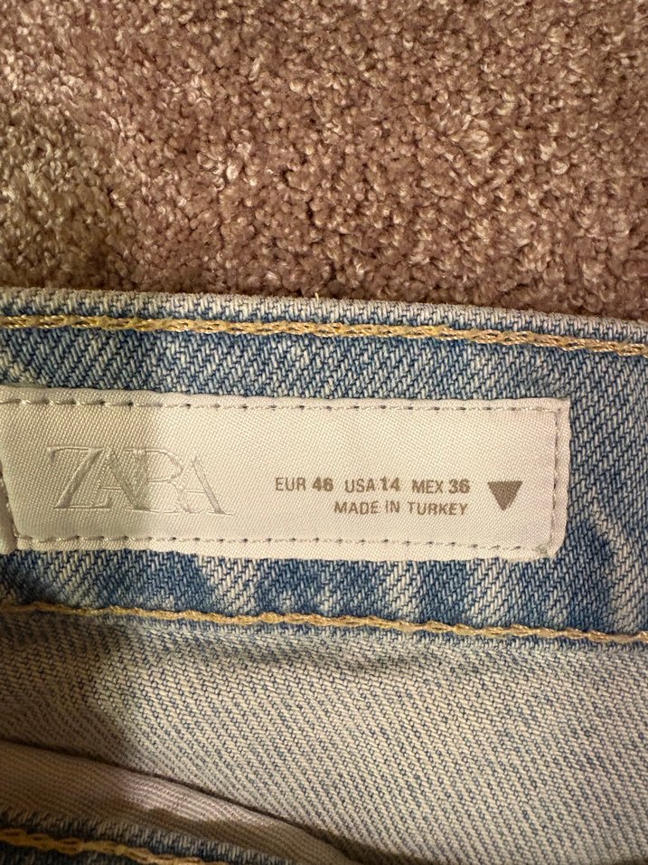 Nakışlı Mavi Loose Fit Kadın Kot Pantolon - Görsel 4