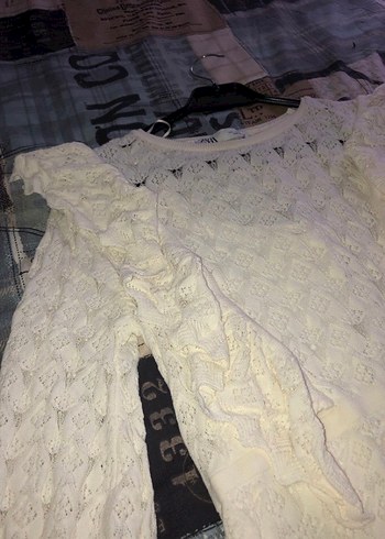 Dantel Detaylı Beyaz Triko Midi Elbise - Görsel 2