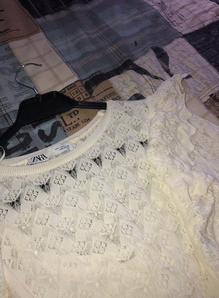 Dantel Detaylı Beyaz Triko Midi Elbise - Görsel 3