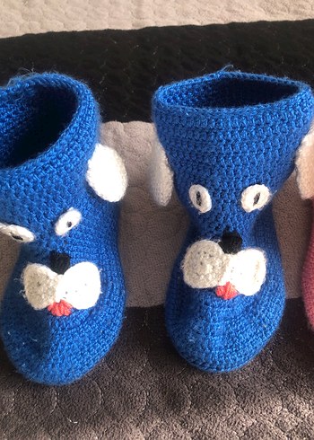 Kızlar için Pembe Örgü Sıcak Ev Terlikleri - Görsel 2