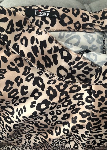 Kahverengi Leopar Desenli etek - Görsel 2