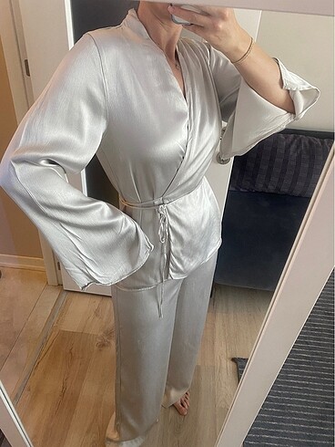 s Beden Saten İkili Pijama
