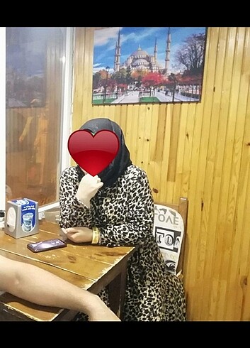 Leopar desenli elbise