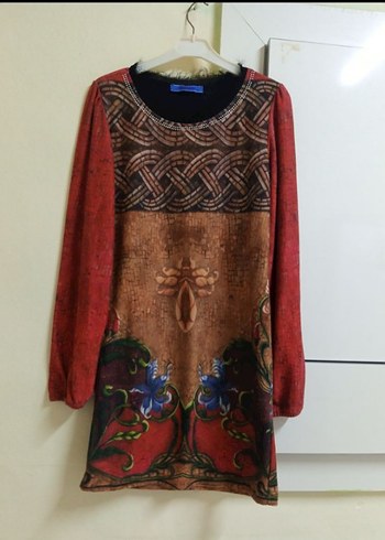 Bluemarine Bordo Desenli Bohem Örgü Triko Tunik