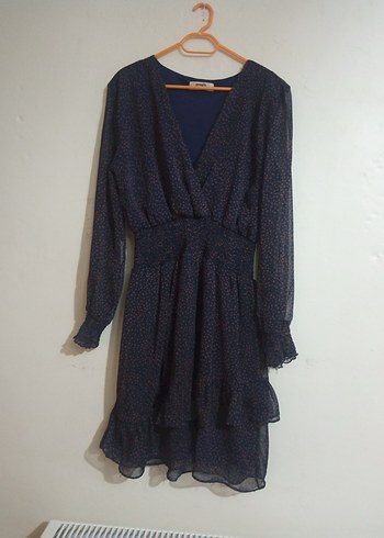 Lacivert Puantiyeli Mini Elbise - Görsel 4