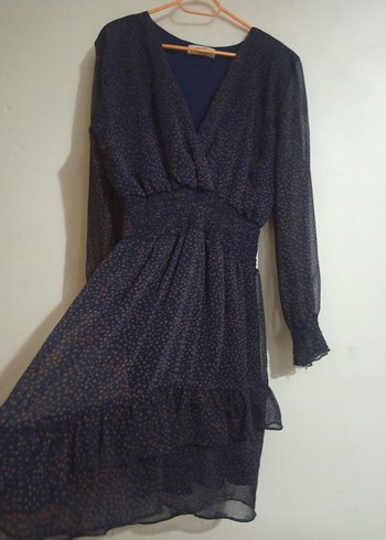 Lacivert Puantiyeli Mini Elbise - Görsel 5