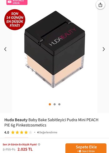 Huda Beauty Peach pie pudra - Görsel 2