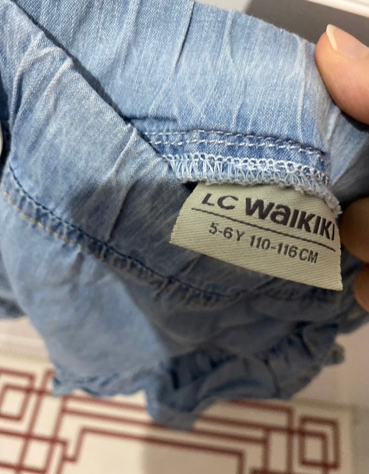 Kız Çocuk Mavi Denim Fırfırlı Etek - Görsel 2