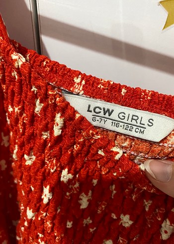 Kız Çocuk Kırmızı Askılı Çiçekli Elbise - Görsel 4