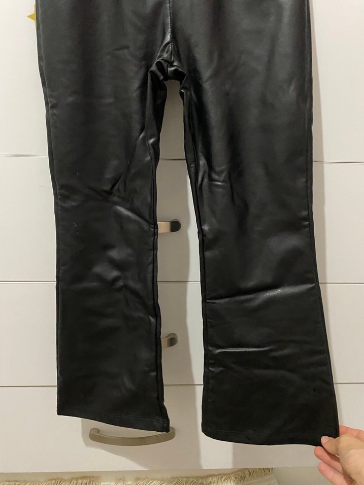 Kız çocuk ispanyol paça deri pantolon - Görsel 5