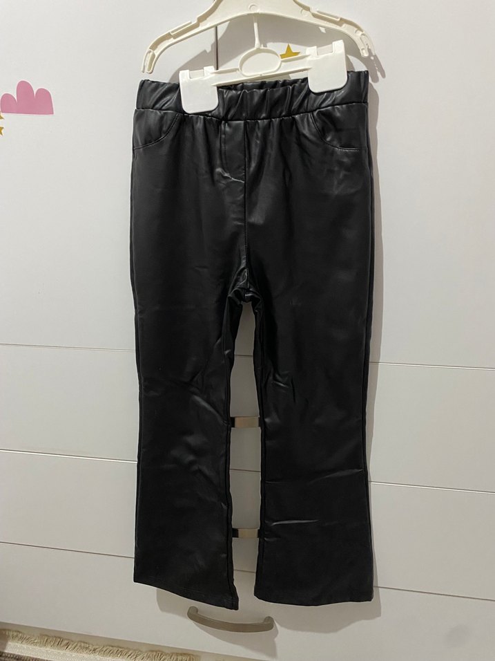 Kız çocuk ispanyol paça deri pantolon - Görsel 4