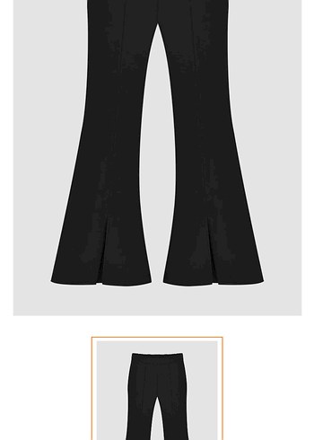 Siyah Yırtmaçlı Kadın Kumaş Pantolon - Görsel 2