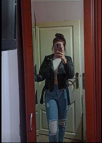 Yırtık Mom Jean Kadın Kot Pantolon - Görsel 5