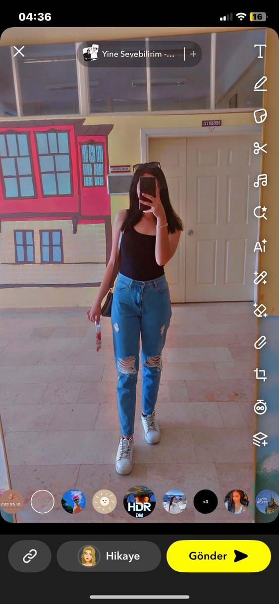 Yırtık Mom Jean Kadın Kot Pantolon - Görsel 3