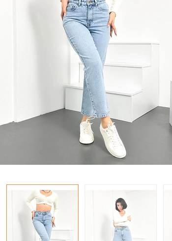 Mavi boru paça kot - Görsel 2