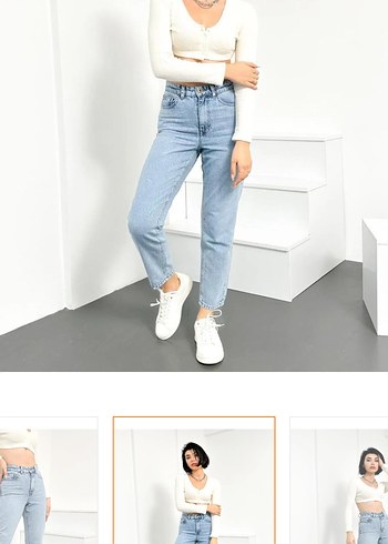 Mavi boru paça kot - Görsel 3