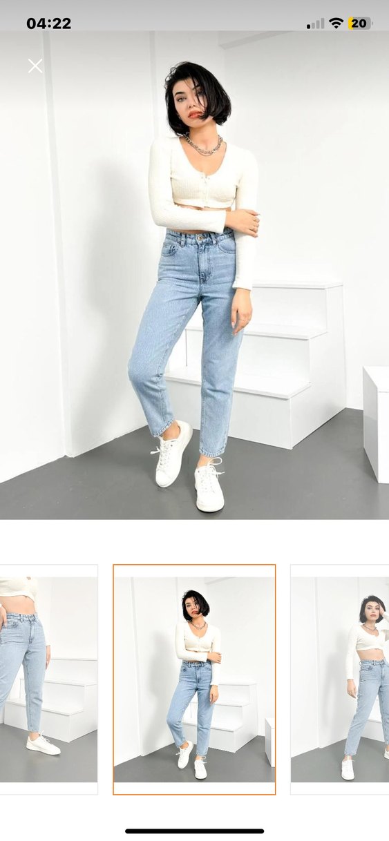 Mavi boru paça kot - Görsel 3