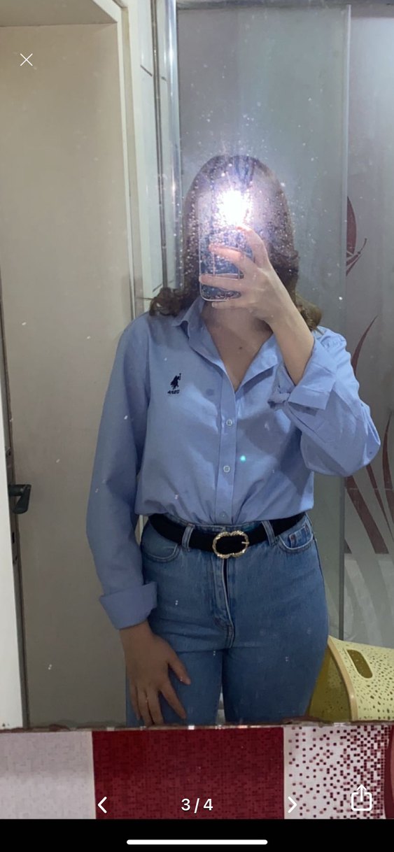 Mavi boru paça kot - Görsel 4