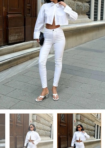 Beyaz Kadın Skinny Pantolon - Görsel 2