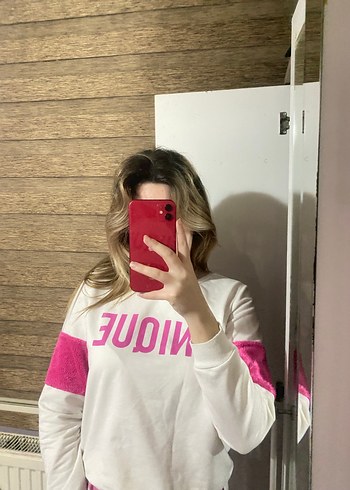 Pembe Baskılı Kadın Sweatshirt - Görsel 2