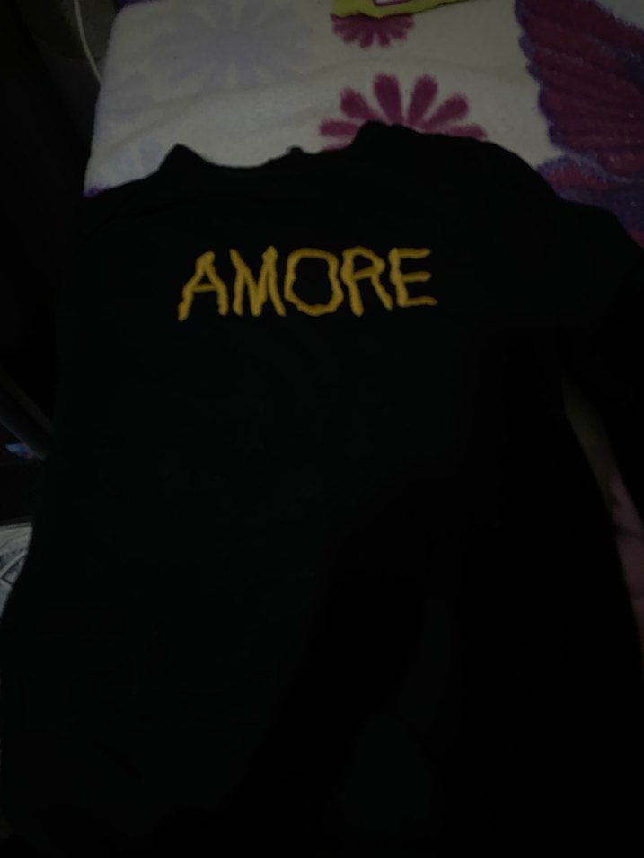 Siyah AMORE Baskılı Uzun Kollu Sweatshirt - Görsel 2