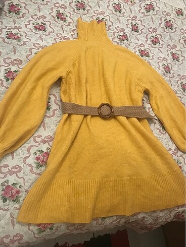 Sarı salaş kazak elbise