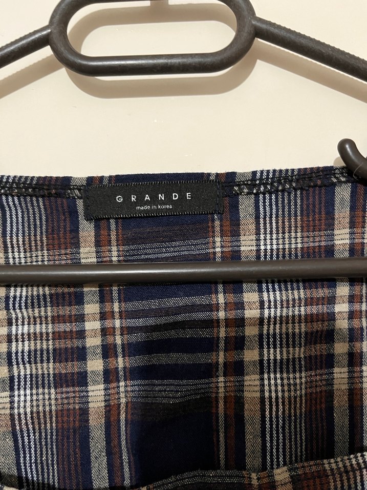 Lacivert Ekose Kadın Pamuk Gömlek - Görsel 2