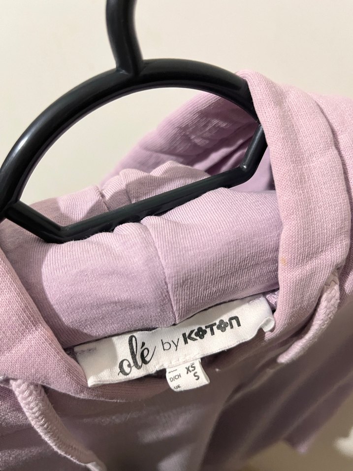 Kadın Lila Kapüşonlu Salaş Sweatshirt - Görsel 2