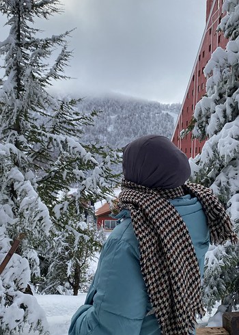 Gri Desenli Erkek Midi Atkı - Görsel 2