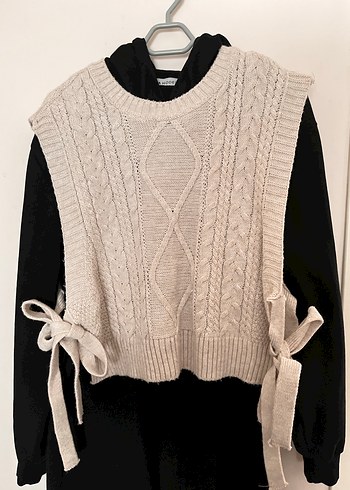 Bej Örgü Kadın Süveter - Görsel 2