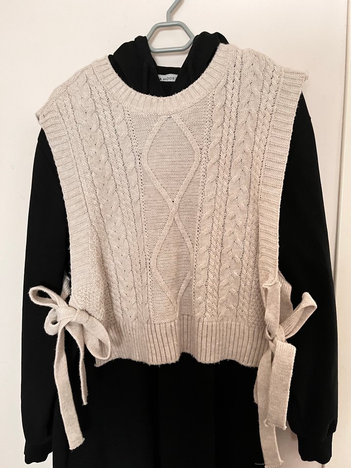 Bej Örgü Kadın Süveter - Görsel 2