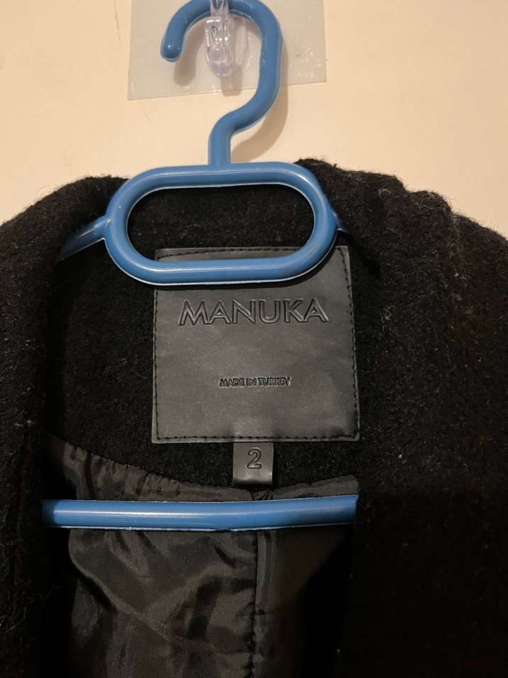 Siyah Çift Düğmeli Kaban - Görsel 3