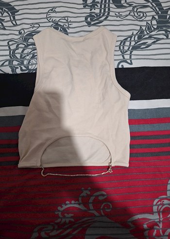 Zincirli Mini Pamuklu Crop - Görsel 2