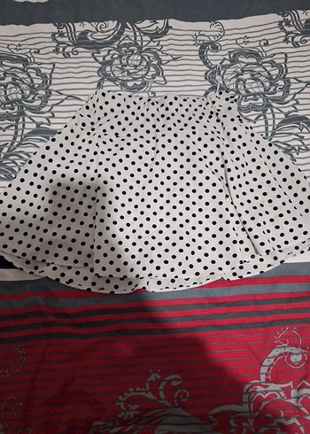 kadın puantiyeli Fırfırlı şortlu Etek - Görsel 2